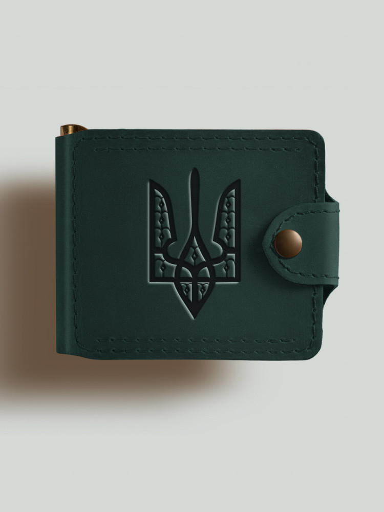 Затиск для банкнот Comfort з монетницею Герб УНР "гострий"
