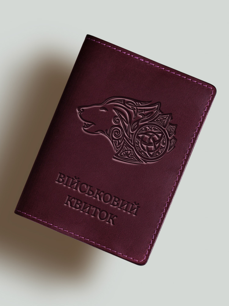 Обкладинка для військового квитка Вовк вікінгів