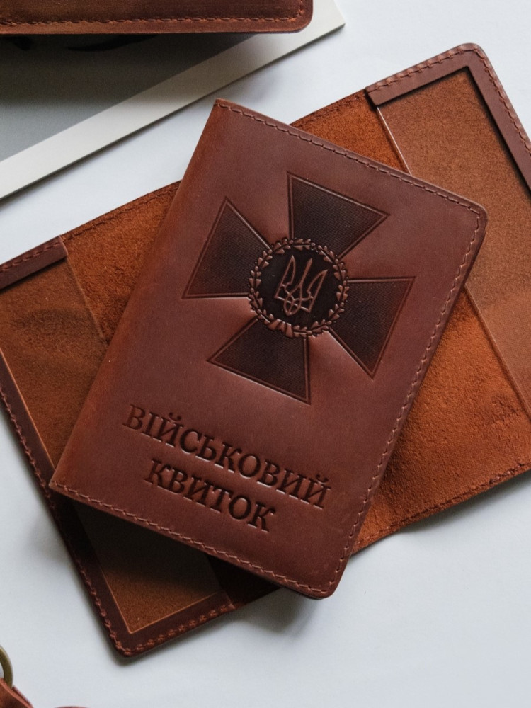 Обкладинка для військового квитка Хрест Прикордонників